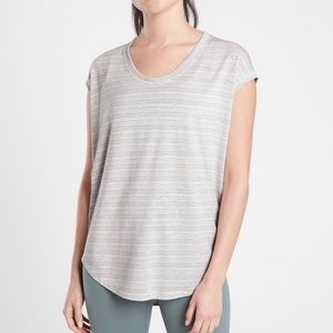 NWT athleta cloudlight stratus top. Grey and white.